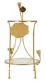 Masuta de cafea Flowers, Mauro Ferretti, 40x78 cm, fier/sticla, auriu