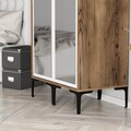 Dulap pentru haine, Hommy Craft, Kumsal RR, 80x47.5x201.4 cm, PAL, Nuc/Alb