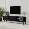Comoda TV, Inarch, Benoit, Negru din lemn