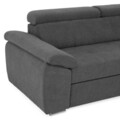 Coltar extensibil dreapta cu 3 tetiere si lada, Emily, L.272 l.175, stofa, PRM96 gri inchis