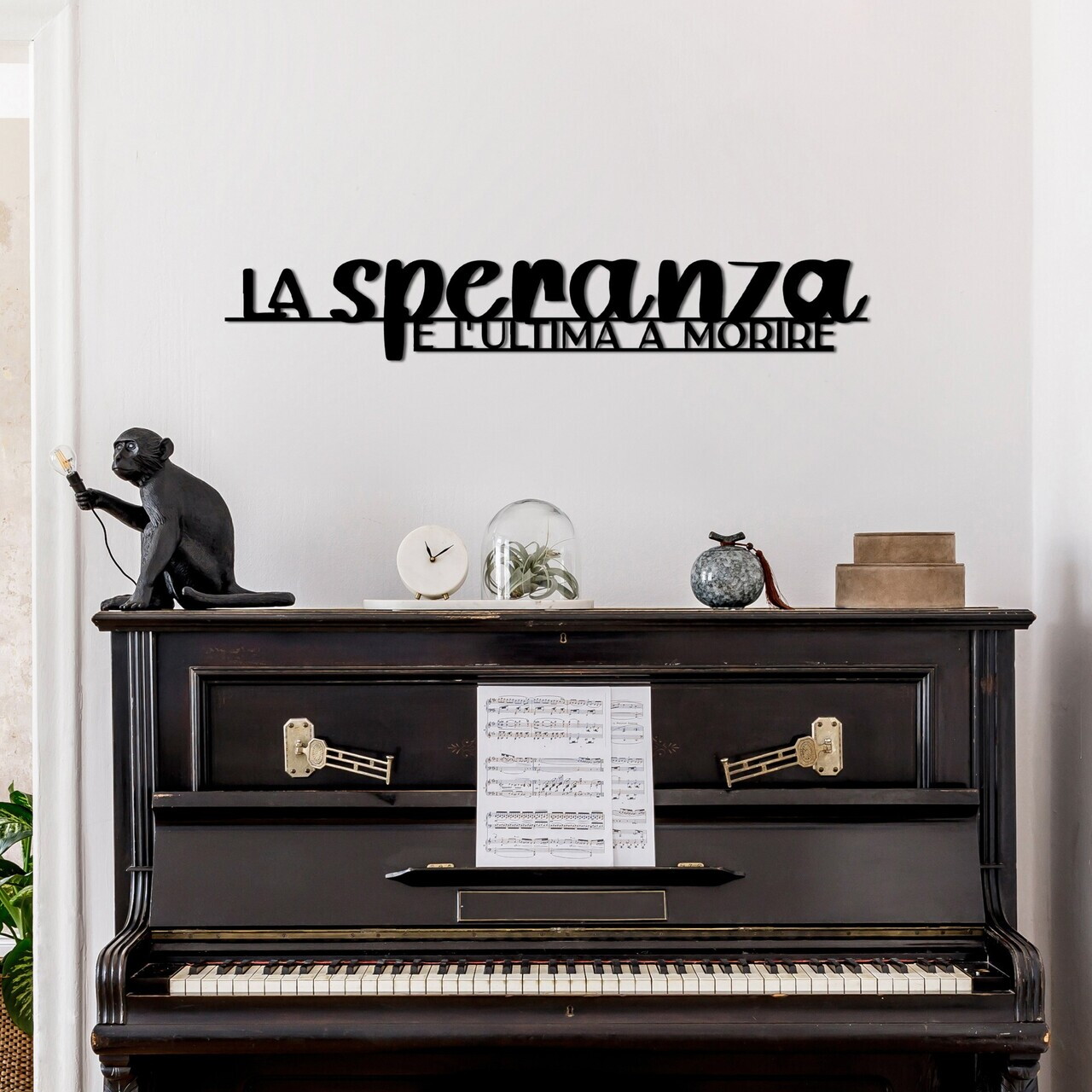 Decoratiune de perete, La Speranza 1, Dimensiuni: 86 x 14 cm, Negru — imaginea 3