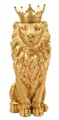 Figurina /sculptura decorativa King Leon, Mauro Ferretti, 30x42x74 cm, polirasina, auriu