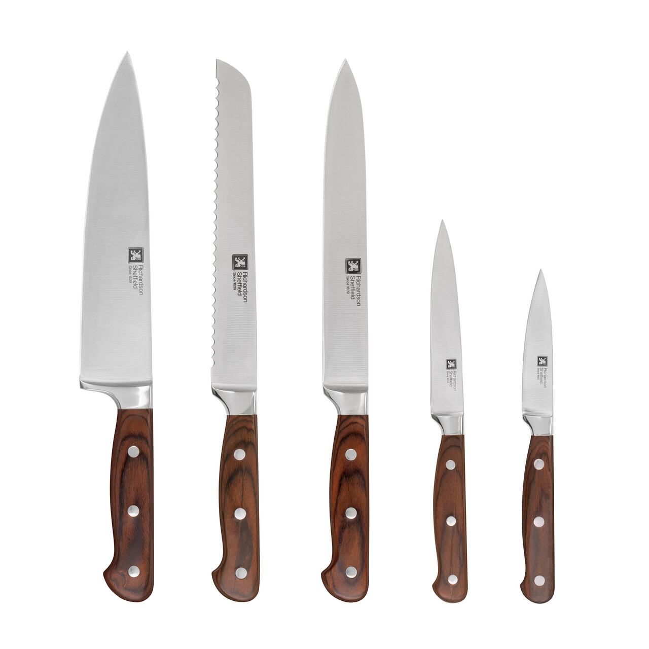 Set 5 cutite si suport Virtuose, Richardson Sheffield, 14x22 cm, inox 13/0, maro — imaginea 4