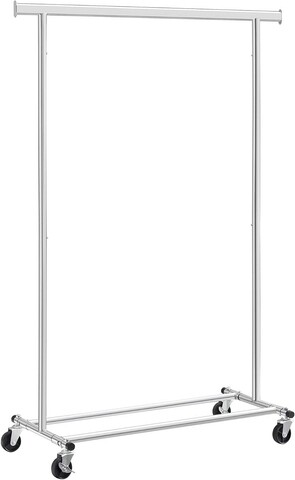 Suport mobil pentru haine songmics, 112 x 45.4 x 160 cm, otel, argintiu