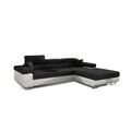 Coltar extensibil dreapta 4 locuri ELTAP, Armd-05, Armando, 289x203x85 cm, lemn/poliester, negru/alb
