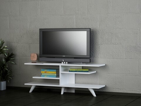 Comoda TV Fever,Woody Fashion, 120x31.3x45.1 cm, alb