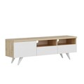 Comoda TV, Inarch, Brüksel, 150x46x35 cm, Stejar / Alb