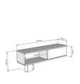 Comoda TV, Hanah Home, Didema 120, 120x40.5x30 cm, Alb / Travertin