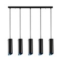 Lustra Sivani MR - 970, Opviq, 85 x 8 x 114 cm, 5 x E27, 100W, negru/albastru