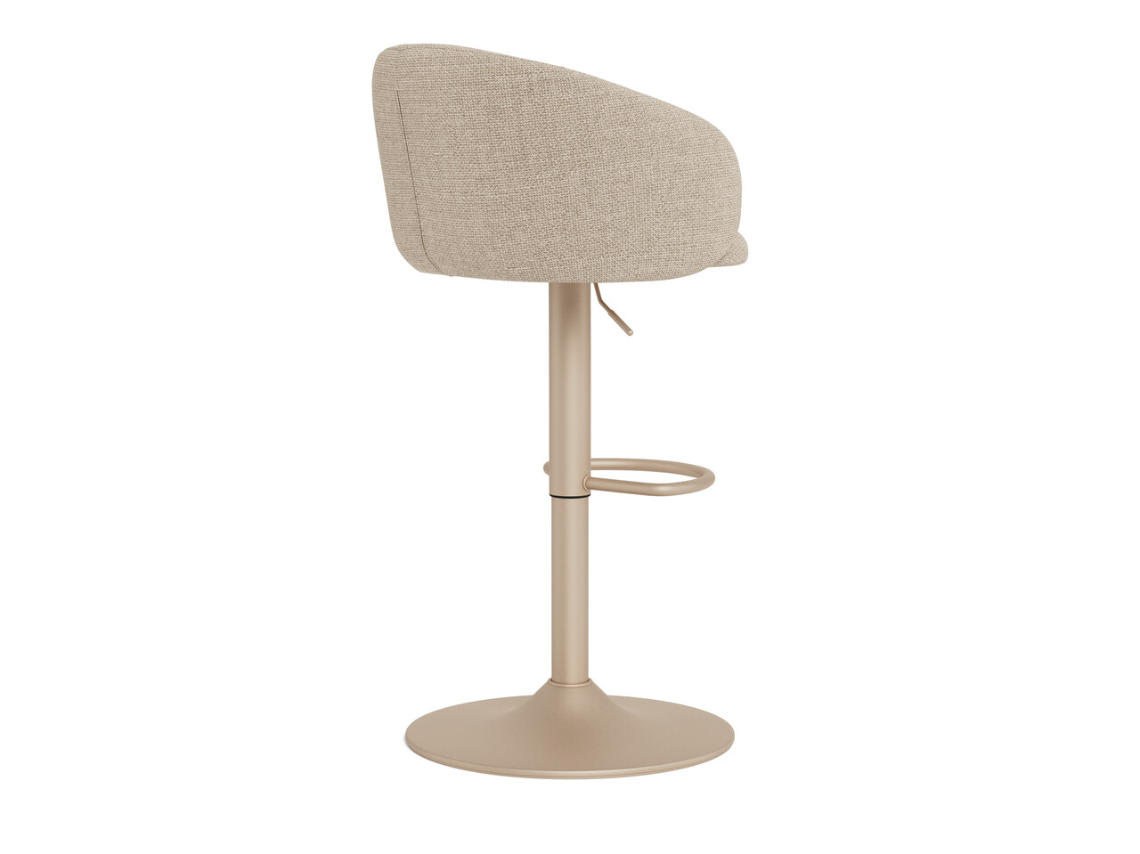 Scaun de bar Eleanor, Actona, 53x56x110 cm, rotativ, tesatura structurata/otel, bej - view 7