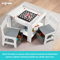 Set birou cu 2 scaune, U-Grow, 61x61x48.3 cm / 28x30x53 cm, MDF, alb