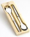 Set2 ustensile pentru salata cu suport Laguiole, Jean Dubost, inox, argintiu