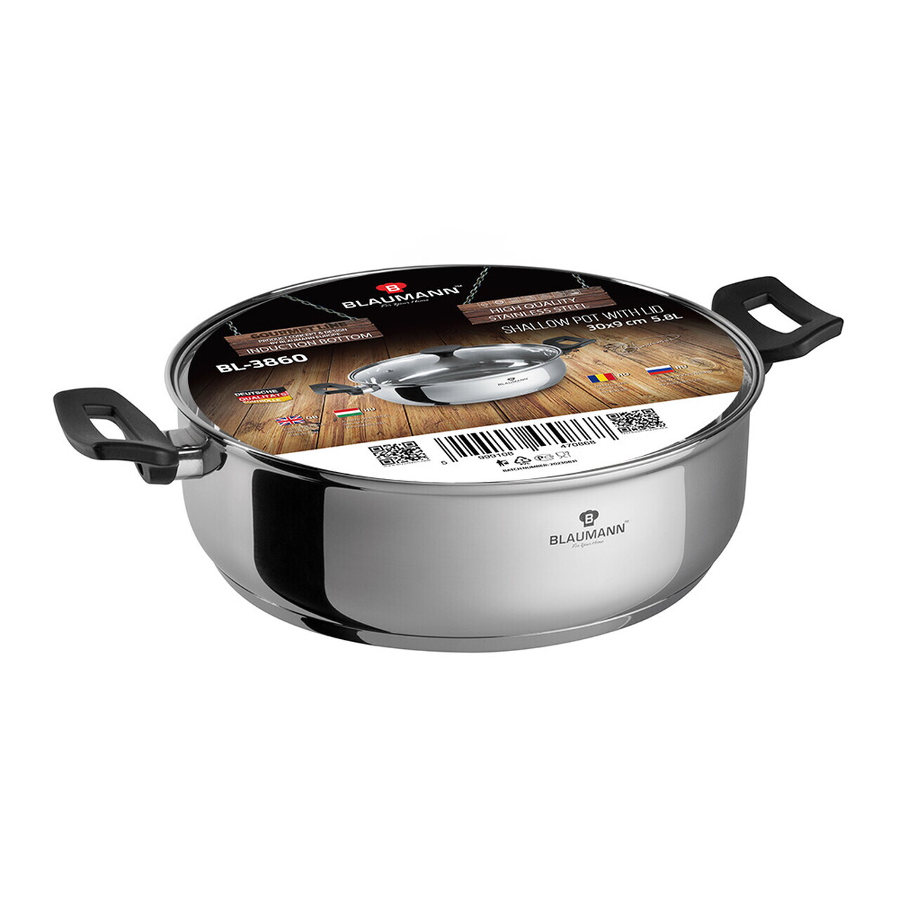 Oala cu capac Blaumann, Gourmet, 30 cm, inox, argintiu - view 5