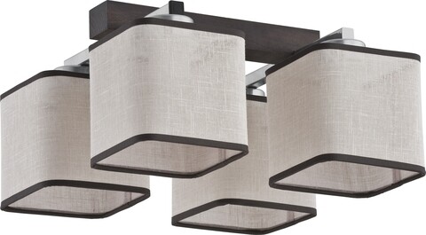 Plafoniera, eurostil light, toni, 38 x 38 x 19 cm, 4 x 60 w, e27, metal/textil, bej
