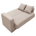 Canapea extensibila 2 locuri Vox, Pakoworld, 148x77x80 cm, textil/lemn de plop, bej
