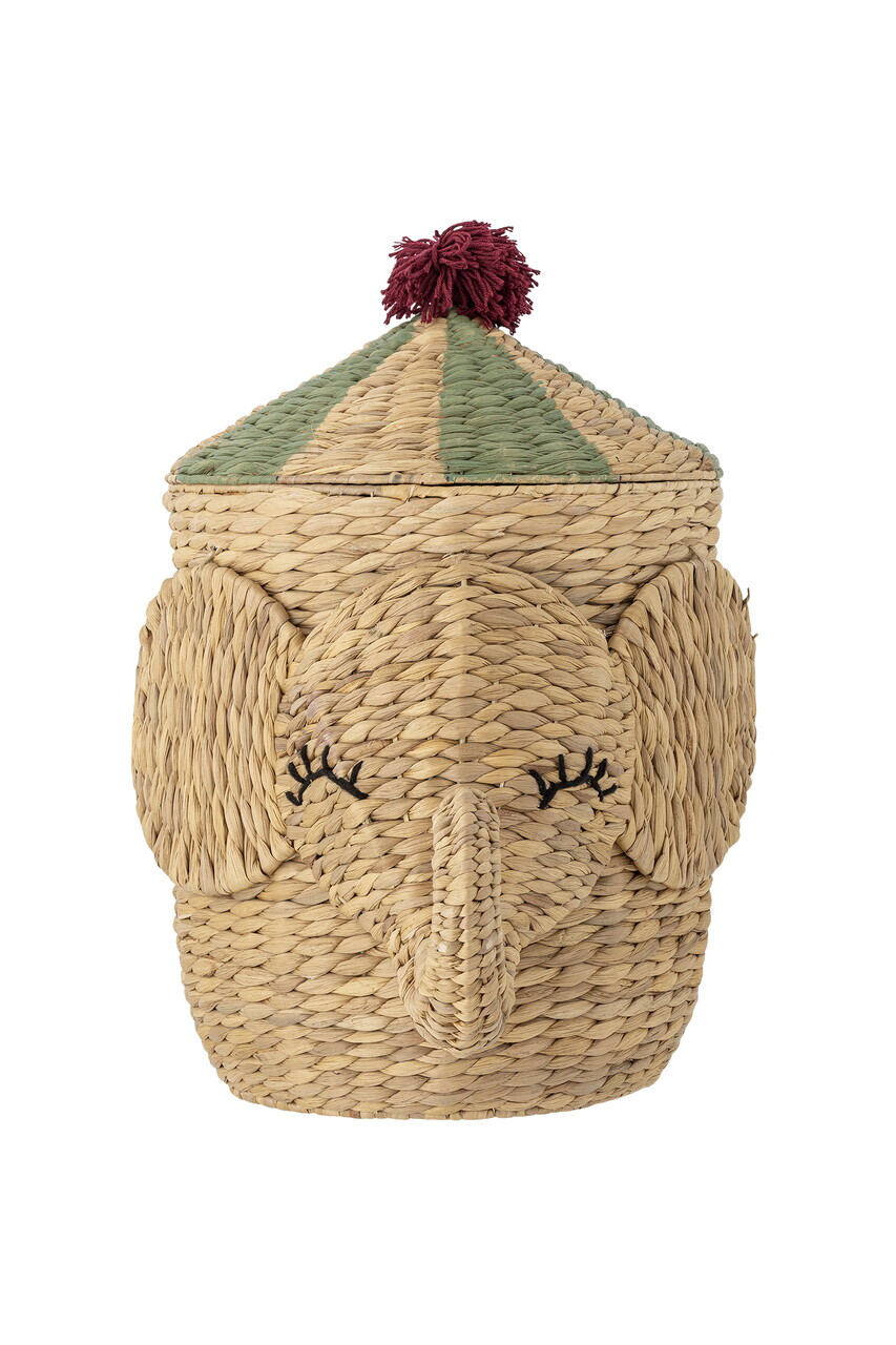 Cos cu capac, Bloomingville, Bobo, 35x35x50 cm, zambila de apa impletita, natural - imagine 2
