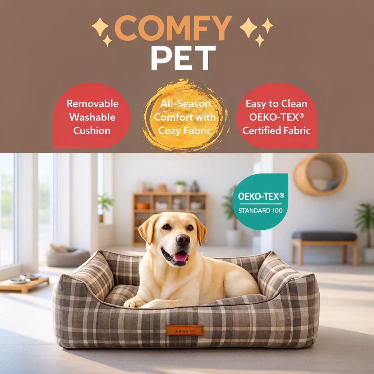 Pat pentru animale de companie, L'essentiel Maison, Comfy Pet XL, Bej - view 4