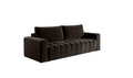 Canapea extensibila 3 locuri ELTAP, Laz02, Lazaro, 247x97x92 cm, lemn/poliester, maro inchis