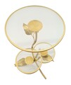 Masuta de cafea Leaf, Mauro Ferretti, 54x69.5 cm, fier/sticla, auriu