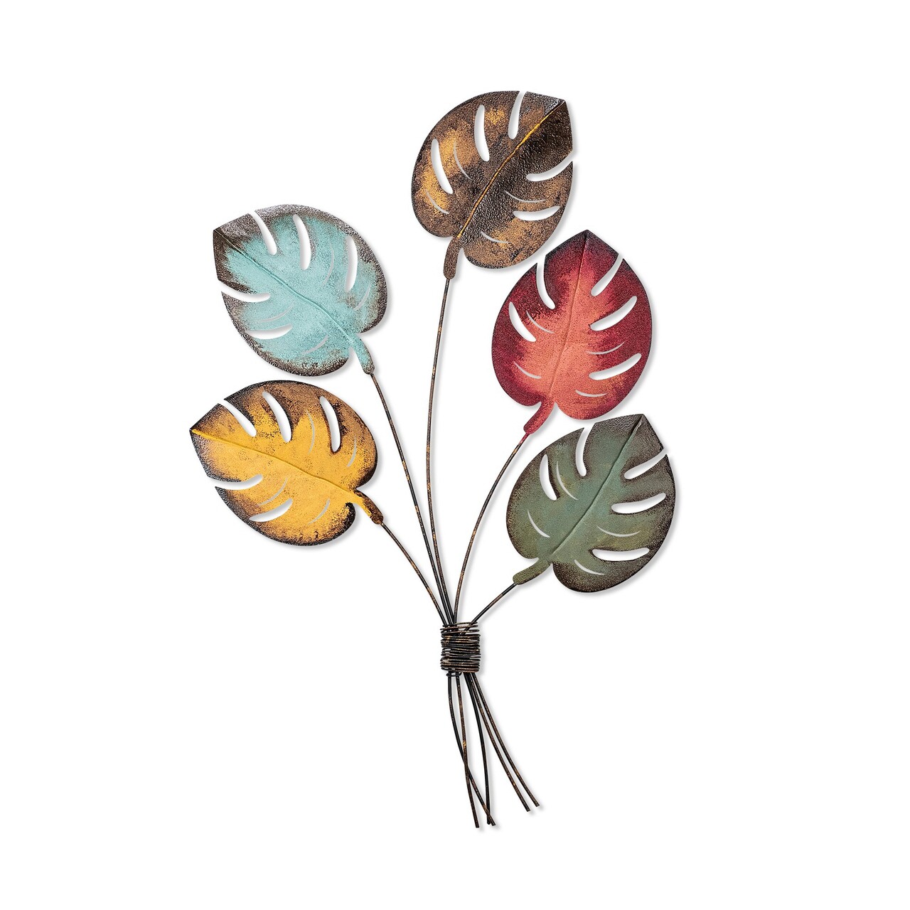 Decoratiune de perete, Monstera, Dimensiune: 67 x 100 x 4 cm, Multicolor - imagine 5