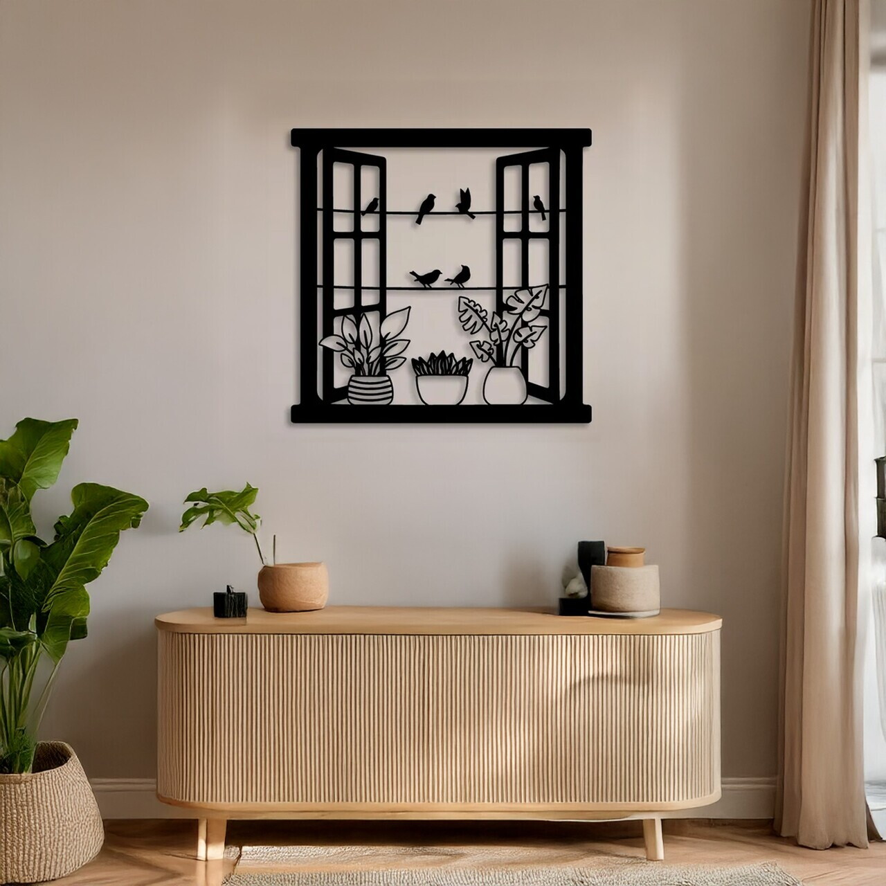 Decoratiune de perete, DCV-1027-MT, Dimensiune: 50 x 50 cm, Negru — imaginea 3