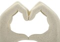 Figurina /sculptura decorativa Love Stons, Mauro Ferretti, 16.5x7x20 cm, polirasina, crem