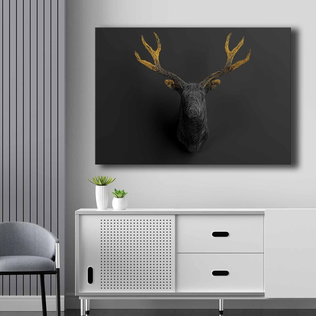 Tablou decorativ, 70100NISC-024, Canvas, Lemn, Aur/Negru - view 2