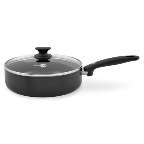 Tigaie inalta cu capac, greenpan, cambridge, 24 cm Ø, 3.1 l, aluminiu forjat/bachelita/sticla