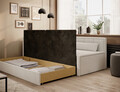 Canapea extensibila brat stanga 3 locuri, ELTAP, Fulgeo, 214x82x77 cm, lemn/catifea din poliester, alb