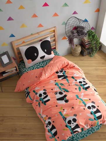 Lenjerie de pat pentru o persoana, Panida - Pink, EnLora Home, 80% bumbac / 20% poliester