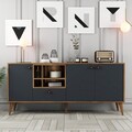 Consola, Hommy Craft, Napoli, 180x81x35 cm, PAL, Antracit / Nuc
