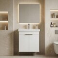 Dulap de baie cu chiuvetă, Hanah Home, Desna 50, Alb mat
