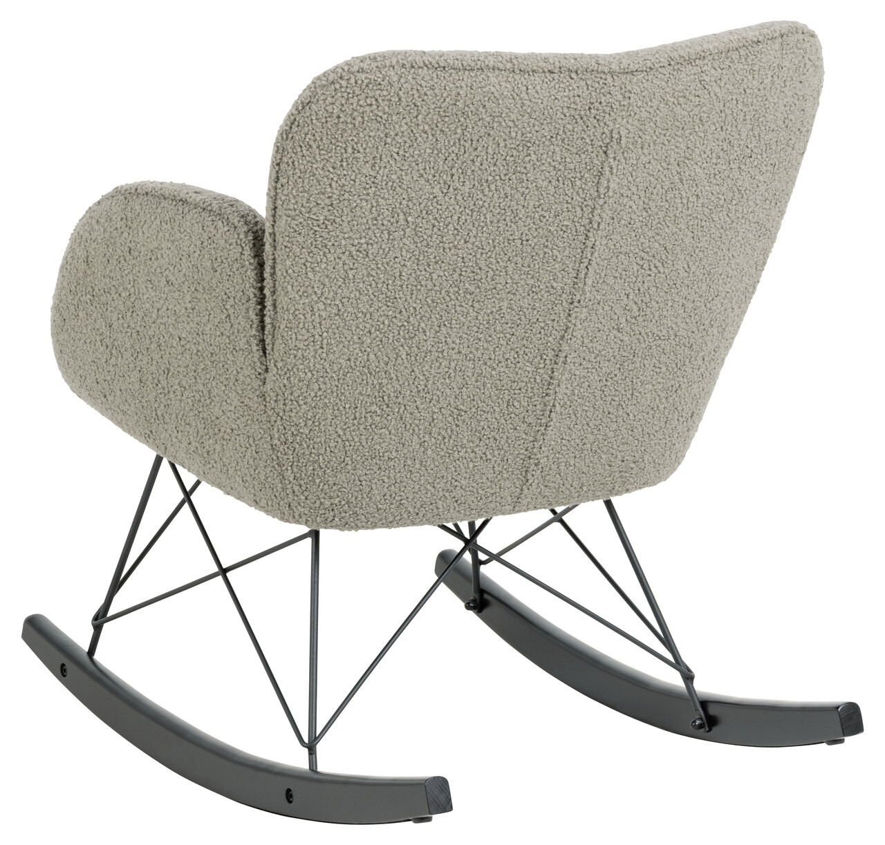 Scaun balansoar Kelsey, Actona, 67.5x90x80 cm, plus teddy/otel, gri maro - view 7