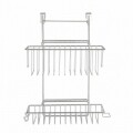 Suport suspendat, Wenko, pentru dulap, cu 2 rafturi, 32 x 47 cm, metal, argintiu