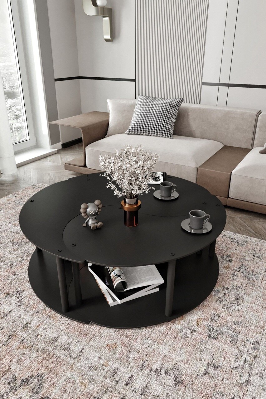 Set masute de cafea, Hanah Home, Yin Yang 3 70, Negru - view 2