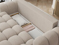 Canapea extensibila 3 locuri ELTAP, Cotonn, 256x119x105 cm, lemn/poliester, bej deschis
