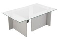 Masuta de cafea, Nordure, Vetrino, 105x40x65 cm, Sticla temperata , Gri