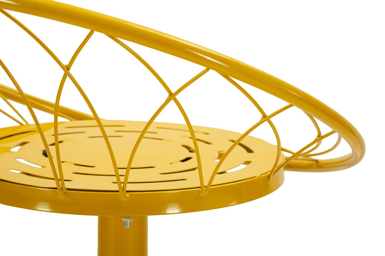 Scaun de bar, Mauro Ferretti, Clox, 49x45x92 cm, metal, galben mustar - imagine 2