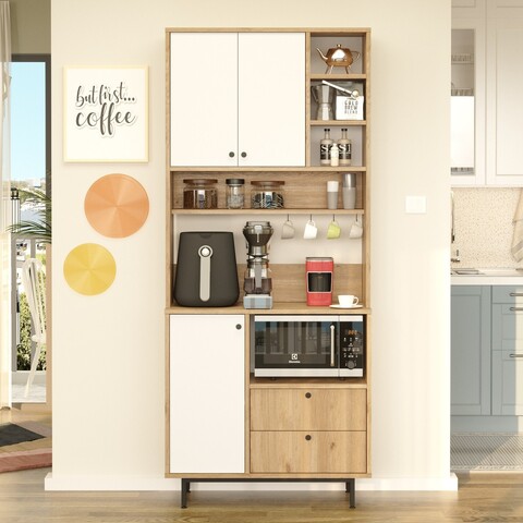 Dulap multifunctional, Locelso, RE6-SW, Stejar / Alb