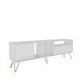 Comoda TV, Zena Home, Mistico (180), PAL, Alb/Auriu