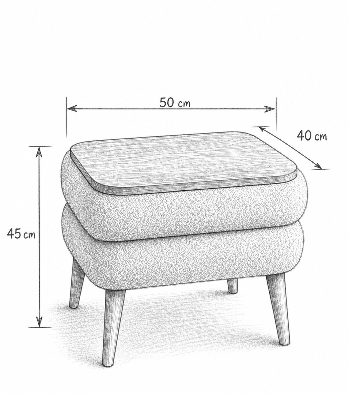 Noptiera, Hanah Home, Noya, 40x45x50 cm, Antracit — imaginea 4