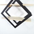 Raft metalic de bucătărie, Hanah Home, Ktchshelv, 50x50x12 cm, Negru / Natural