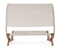 Sezlong tip pat dublu cu umbrela 2 locuri Noes, Bizzotto, 180 x 196 x 165 cm, lemn de larice/textilena 1x1