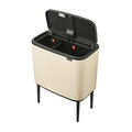 Cos de gunoi cu soft touch, Brabantia, Bo Touch, 11+23 L, 31.2x54x68 cm, otel, bej