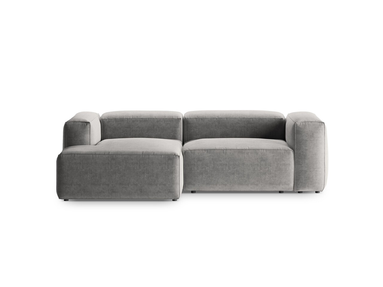 Coltar stanga 2 locuri, Bergamo, Cosmopolitan Design, 244x152x70 cm, tesatura structurata, gri deschis