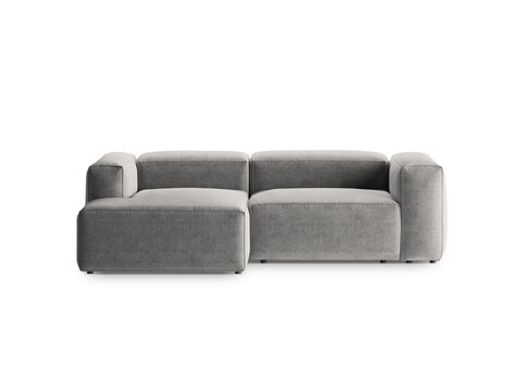 Coltar stanga 2 locuri, Bergamo, Cosmopolitan Design, 244x152x70 cm, tesatura structurata, gri deschis