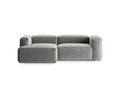 Coltar stanga 2 locuri, Bergamo, Cosmopolitan Design, 244x152x70 cm, tesatura structurata, gri deschis