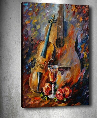Tablou decorativ musique, tablo center, 40x60 cm, canvas, multicolor
