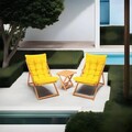 Set mobilier de gradina 3 piese, Meya Dekor, My005, Lemn de fag, Galben / Natural