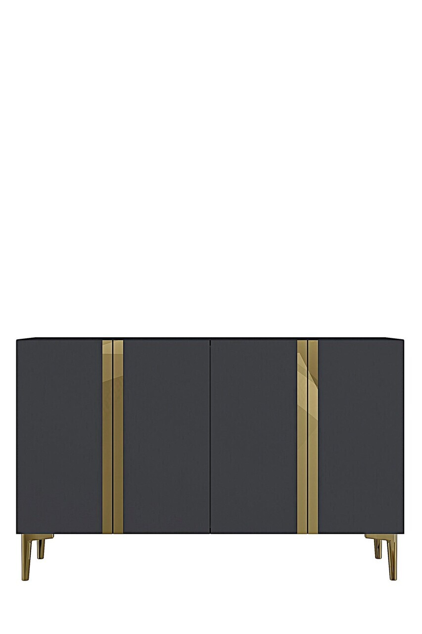 Consola, Hanah Home, Anka 120, 120x75x32 cm, PAL, Antracit / Aur — imaginea 5